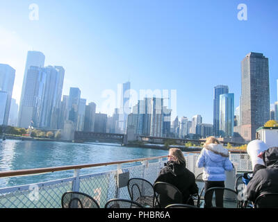 Chicago, USA - June 21, 2017: Chicago is the city of skyscrapers. Chicago streets, buildings and attractions of the city of Chicago. Stock Photo