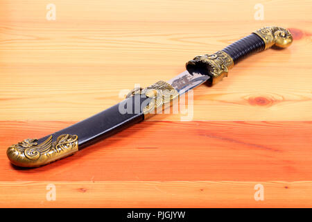 Mongolian knife, close-up Stock Photo