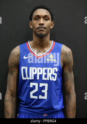 Los Angeles, CA, USA. 24th Sep, 2018. LA Clippers guard Lou Williams (23) at Los Angles Clippers Media Day at Training Facility on September 24, 2018. (Photo by Jevone Moore) Credit: csm/Alamy Live News Stock Photo