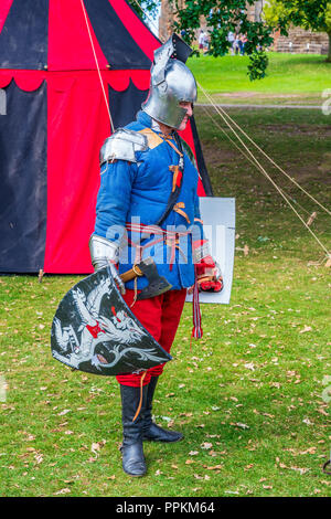 Grand Medieval Joust in Kenilworth Castle, Warwickshire, West Midlands, England, United Kingdom, Europe Stock Photo