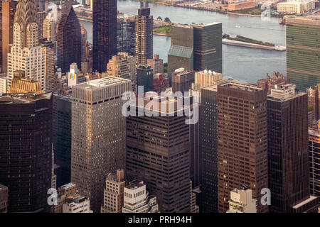 New York City Manhattan street aerial view Stock Photo