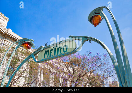 Mexico City Subway – Metro Entrance Sign Stock Photo