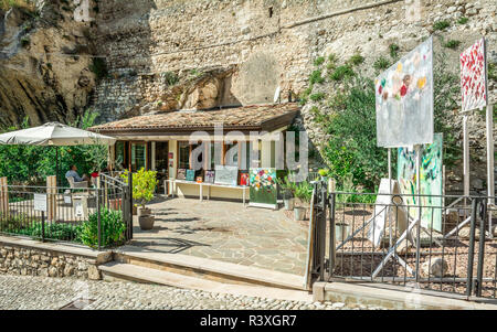 Atelier in the little medieval village of Malcesine. It is one of the most characteristic towns of Lake Garda in Verona Province, italy Stock Photo