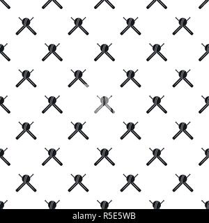 Cricket ball and bats pattern seamless vector repeat geometric for any web design Stock Vector