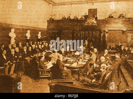 A sitting of the legislative council of New South Wales, Australia in the late 1800's Stock Photo