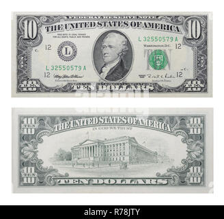 10 US dollars banknote Stock Photo