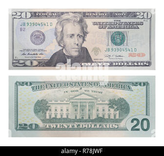 New 20 US dollars banknote Stock Photo