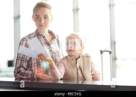 Checking in tickets Stock Photo