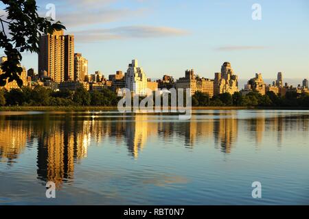 City Skyline Reflecting in the Water Stock Photo