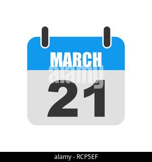 Calendar of world Down Syndrome day. Vector illustration. Calendar for March 21 in flat design. Stock Vector