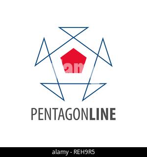 Pentagon line logo concept design. Symbol graphic template element vector Stock Vector