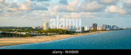 Panoramic view of Fort Lauderdale beach, Florida Stock Photo