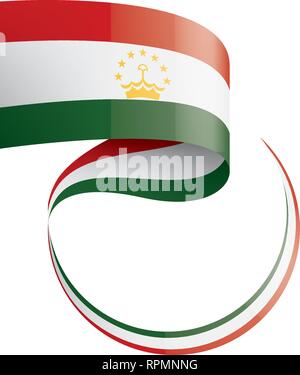 Tajikistan flag, vector illustration on a white background Stock Vector