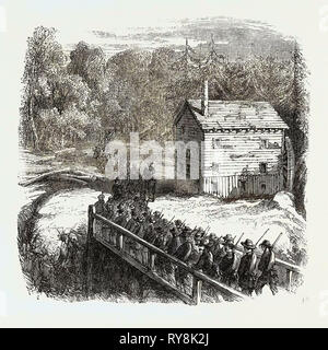 The Civil War in America: Franklin's Brigade Passing Arlington Mill on Its Way to Occupy Munson's Hill October 26 1861 Stock Photo