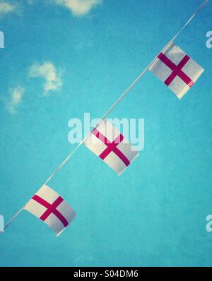 England Flags as bunting Stock Photo