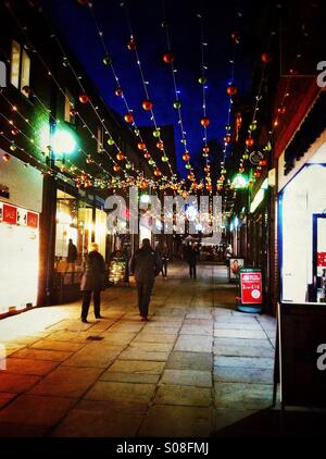 Christmas lights Coppergate Shopping Centre York North Yorkshire England UK Stock Photo