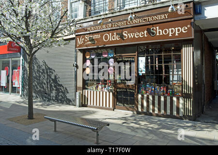 mr simms olde sweet shoppe,  selling traditional sweets and confectionary in kingston upon thames, surrey, england Stock Photo