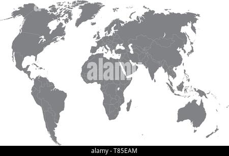 vector high detailed world map Stock Vector