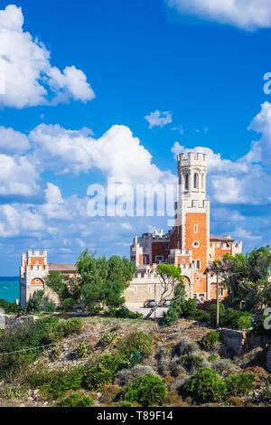 Italy, Sicily, Portopalo di Capo Passero, Castello Tafuri hotel Stock Photo