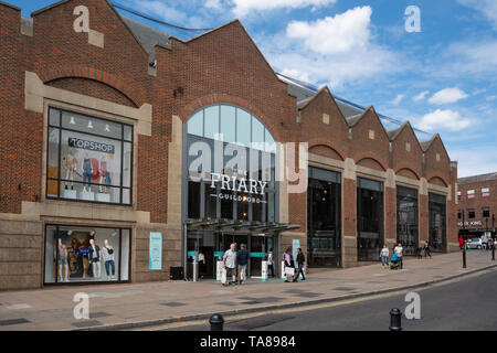 The Friary, exterior of the shopping mall in Guildford town centre, Surrey, UK Stock Photo