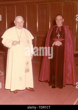 Pope John XXIII with a cardinal, Vatican City 1950s Stock Photo