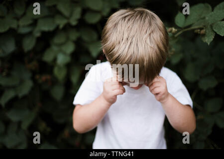 Close up of a small child crying Stock Photo