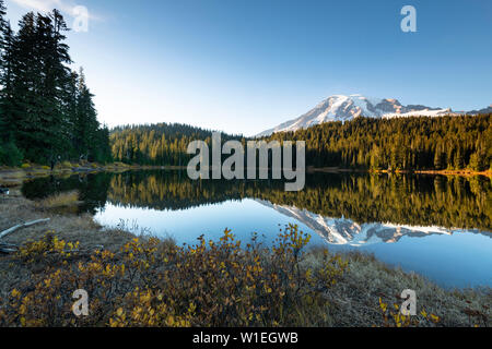 Reflection Lake, Mount Rainier National Park, Washington State, United States of America, North America Stock Photo