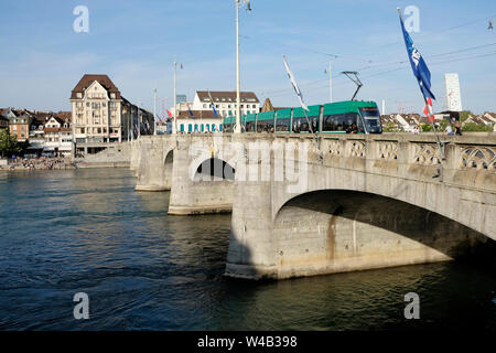 A general view of the middle bridge in Basel, Switzerland Stock Photo