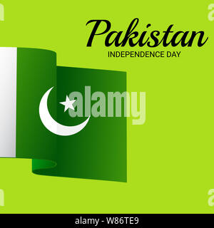 Celebrating Pakistan Independence Day creative vector illustration. 14th August pakistan independence. Stock Photo