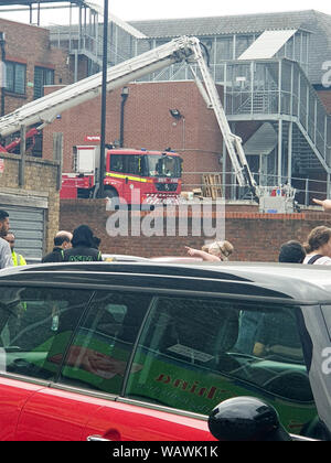 A large fire has broken out in The Mall shopping centre in Walthamstow, East London with up to 100 firefighters tackling the blaze to bring it under control. So far there have been no reports of any injuries. Featuring: Walthamstow Shopping Centre Fire, Atmosphere, General View Where: London, United Kingdom When: 22 Jul 2019 Credit: WENN.com Stock Photo