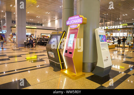 SINGAPORE - CIRCA APRIL, 2019: interior shot of Singapore Changi Airport. Stock Photo