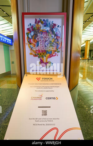 SINGAPORE - CIRCA APRIL, 2019: interior shot of Singapore Changi Airport. Stock Photo