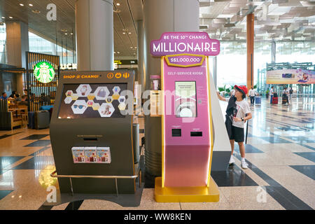 SINGAPORE - CIRCA APRIL, 2019: interior shot of Singapore Changi Airport. Stock Photo