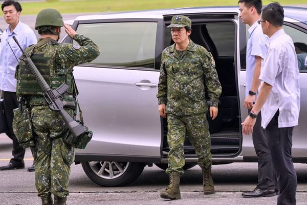 Le président taïwanais Lai Ching-te, lors d’un exercice de l’armée, le 23 juillet 2024 à Taïwan.