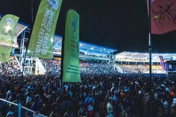 La Dominique, le Festival mondial de musique créole se tient à Windsor Park à Roseau.