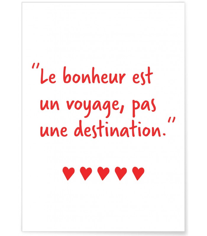 Affiche Le bonheur est un voyage