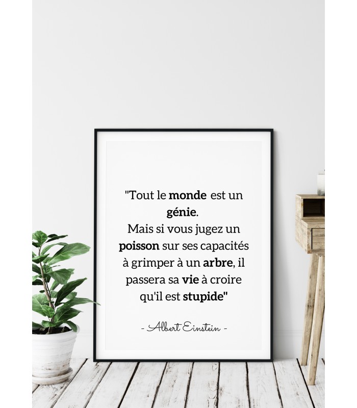 Affiche Albert Einstein : "Tout le monde..."