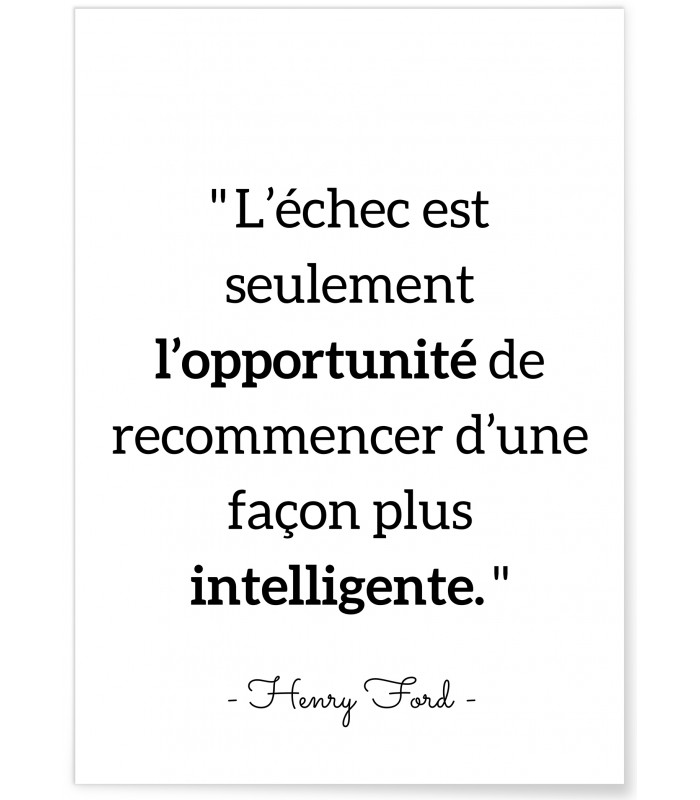 Affiche Citation Henry Ford : L'échec…