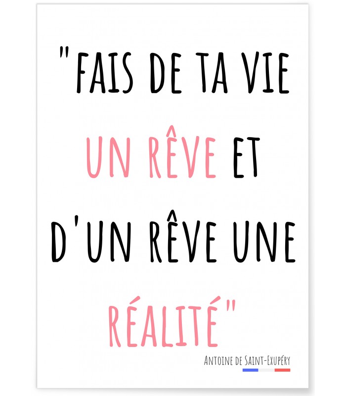 Affiche Citation Inspirante à encadrer dans une chambre  | L'Afficherie