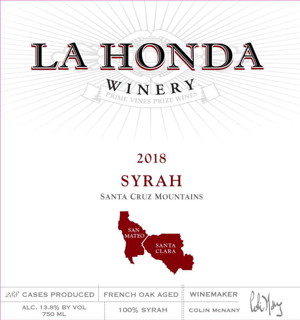 2018 Syrah Label