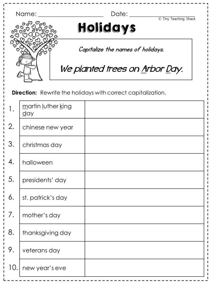 2nd Language Arts Worksheets