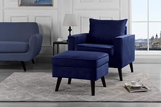 Blue Accent Chair With Ottoman Ottoman Rockwell Rozelle Lumisource