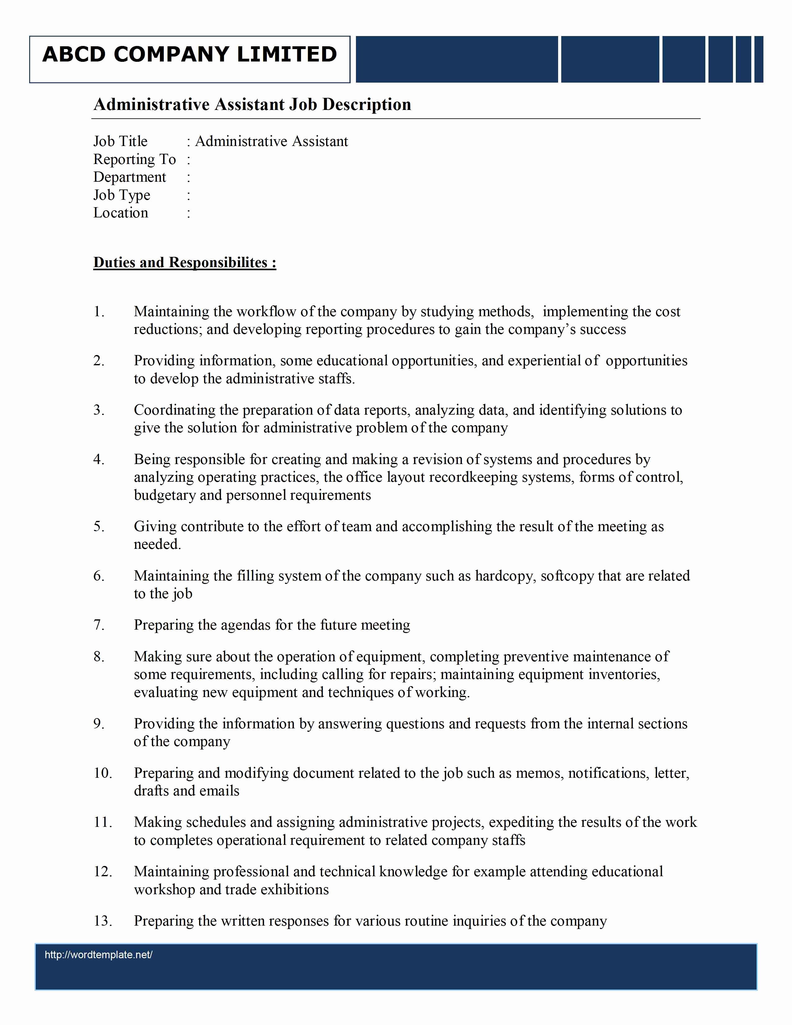 7 Administrative assistant Duties Resume