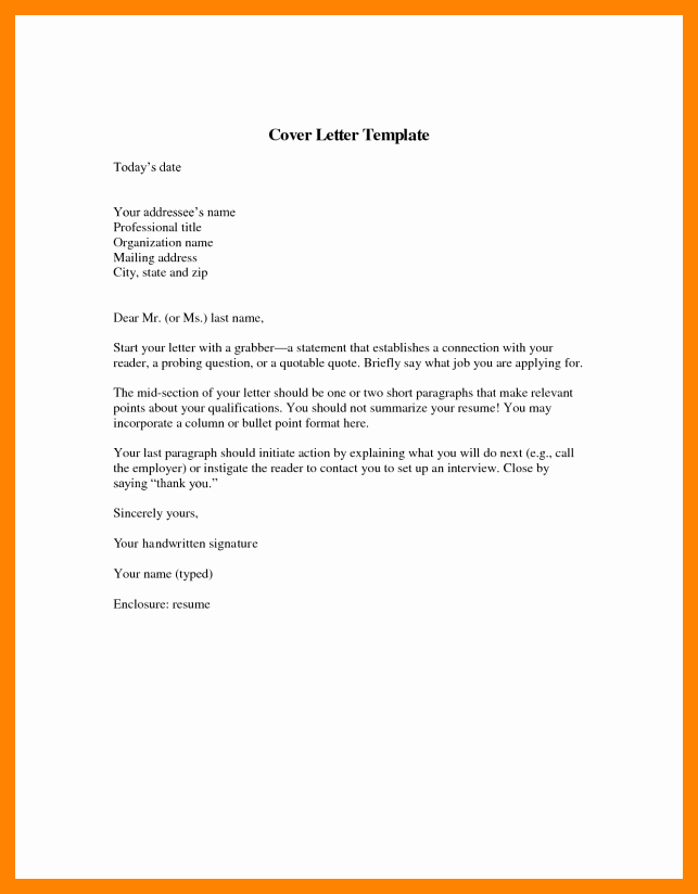 Brief Cover Letter Examples | Letter Example Template