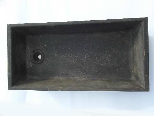 photo of rustic antique cast iron sink, farmhouse laundry sink for kitchen porch #3