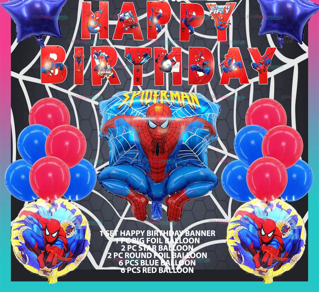 Happy Birthday Spider Theme Complete Party Set | Lazada PH