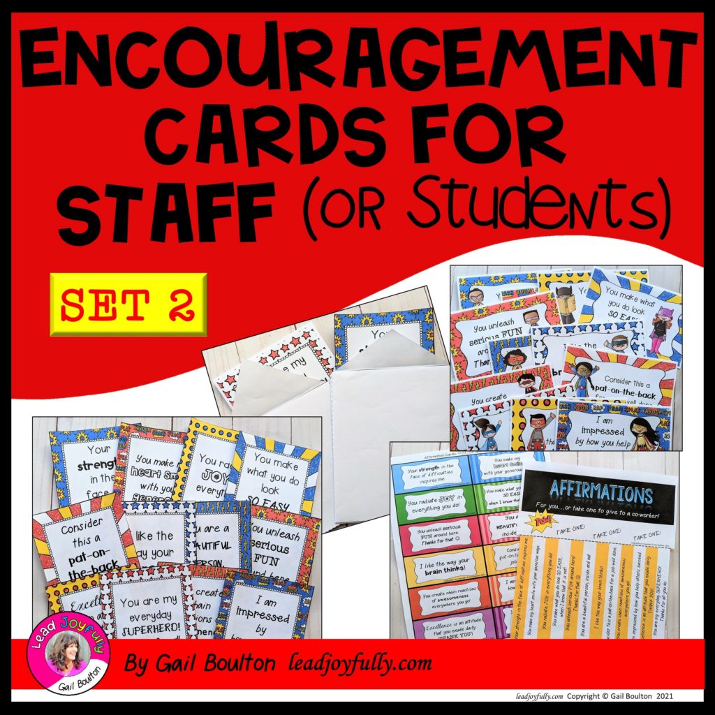 Encouragement Cards for STAFF (or Students!) BUNDLE #2 | Lead Joyfully