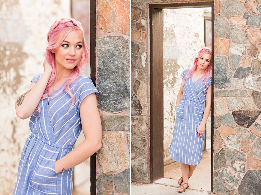 Leah Hope Photography | Phoenix Scottsdale Arizona South Mountain Desert Fashion Cotton Candy Colors Girl Pink Hair Pictures