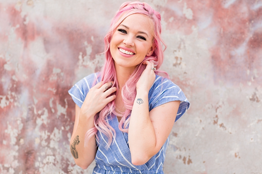 Leah Hope Photography | Phoenix Scottsdale Arizona South Mountain Desert Fashion Cotton Candy Colors Girl Pink Hair Pictures