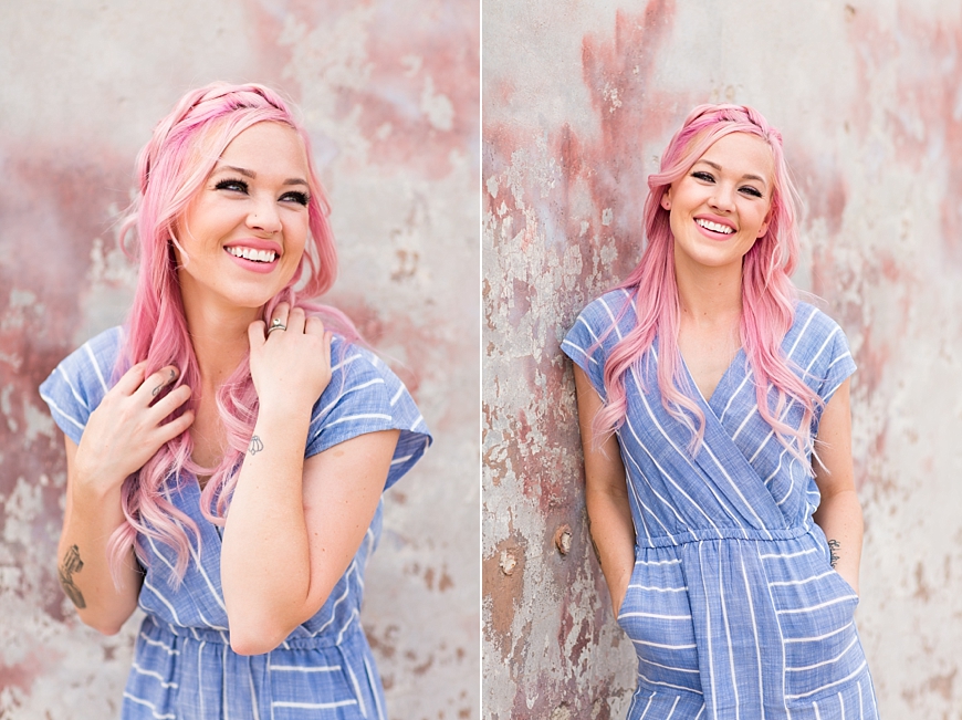 Leah Hope Photography | Phoenix Scottsdale Arizona South Mountain Desert Fashion Cotton Candy Colors Girl Pink Hair Pictures